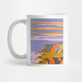 Gay Head Cliffs on Martha's Vineyard Cape Cod in Massachusetts USA WPA Art Poster Mug